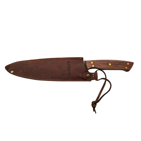 Cuchillo Parrillero Kangkawe + Funda Cuero + Grabado Laser