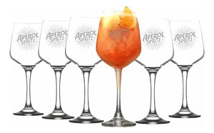 Copa Aperol Pack X6 Unidades Grabada 510ml