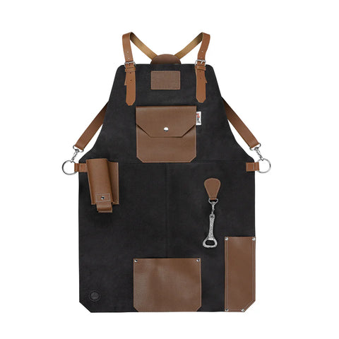 Delantal Pechera Parrillera Master Black + Grabado Láser