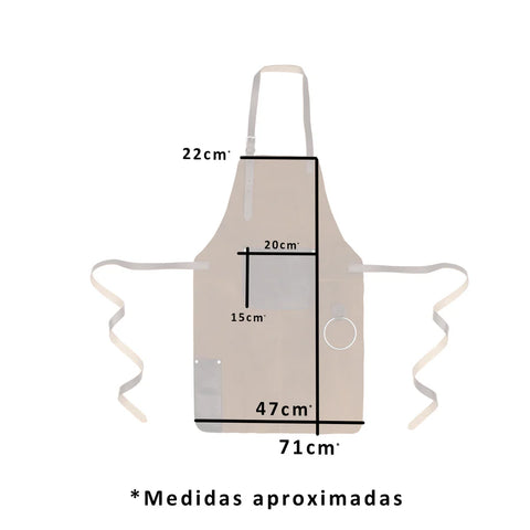 Delantal Pechera Parrillera Experto Cognac + Grabado Láser