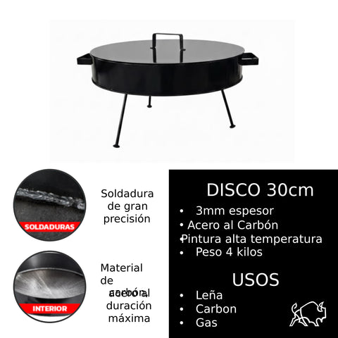 Disco de Asado con Tapa 47,5cm 3mm