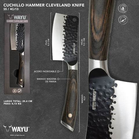 Cuchillo Hammer Hacha Cleveland Wayu + Grabado Láser
