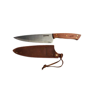 Cuchillo Parrillero + Funda Cuero + Grabado Personalizado