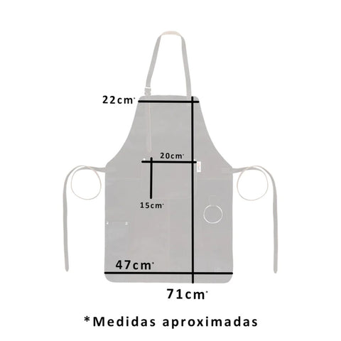 Delantal Pechera Parrillera Cuero Dark + Grabado Láser