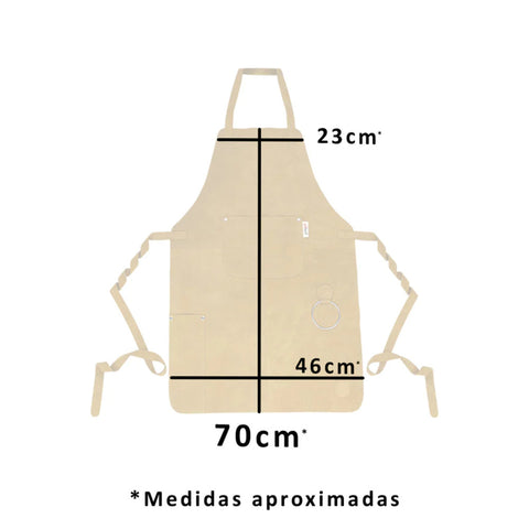 Delantal Pechera Parrillera Cuero + Grabado Gratis