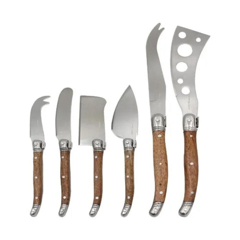 Set 6 Cuchillos Aperitivo Wayu Mango Madera Tablas