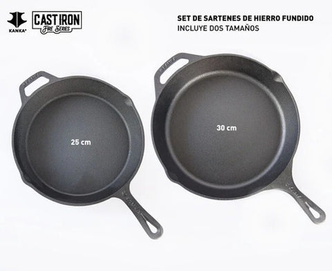 Set Sartenes Hierro Fundido Kanka 25-30cm Sartén Iron Cast