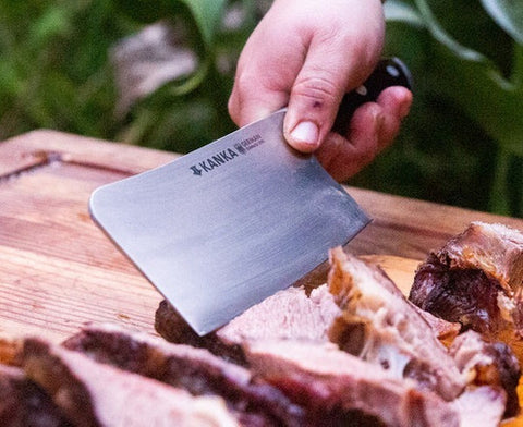 Cuchillo Hacha Acero Alemán + Grabado Láser