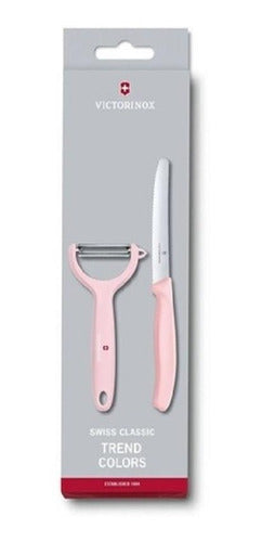 Set De Cuchillo Y Pelador Dentado Victorinox Rosa 2 Piezas
