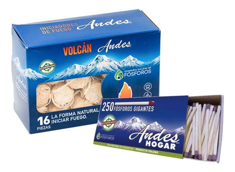Set Iniciador De Fuego + Fosforos X L Parrilla Carbon Leña