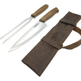 Set Parrillero Cuchillo Tenedor + Estuche Con Grabado Láser