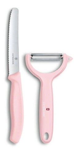 Set De Cuchillo Y Pelador Dentado Victorinox Rosa 2 Piezas
