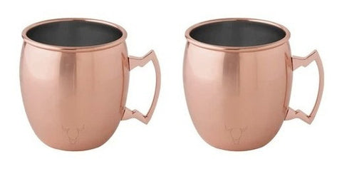 Set De 2 Mugs De Cobre Wayu Shine Tragos Moscow Mule Mojito