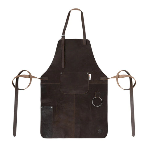 Delantal Pechera Parrillera Cuero Dark + Grabado Láser