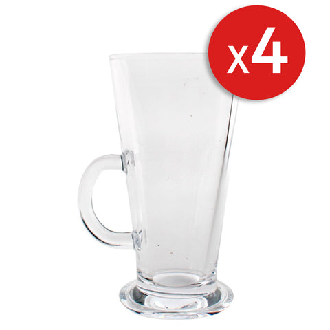 Set 4 Tazas De Café Vidrio Acapulco X L Capuccino Té 280ml
