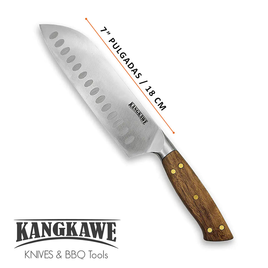 Cuchillo 7" Santoku Pirihueico Kangkawe + Grabado Láser