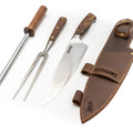 Trilogía en Cuero Kangkawe: Pincho Pro + Cuchillo Catemu + Astil + Grabado Láser