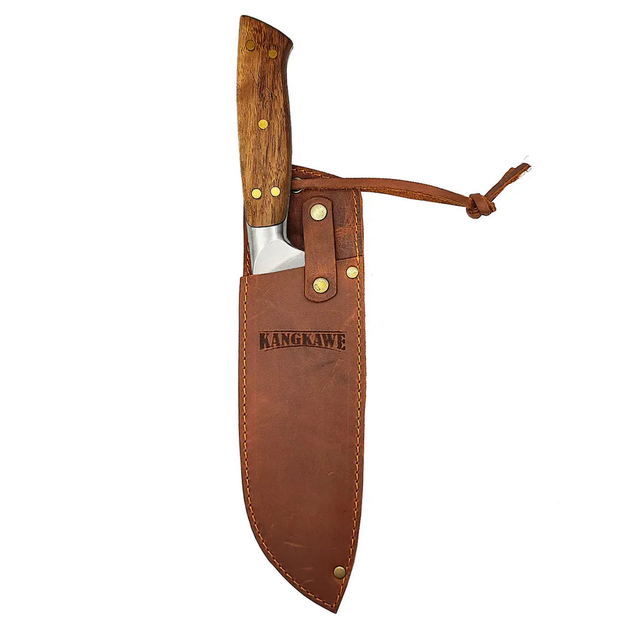 Cuchillo Santoku Pirihueico Kangkawe con Funda de Cuero + Grabado