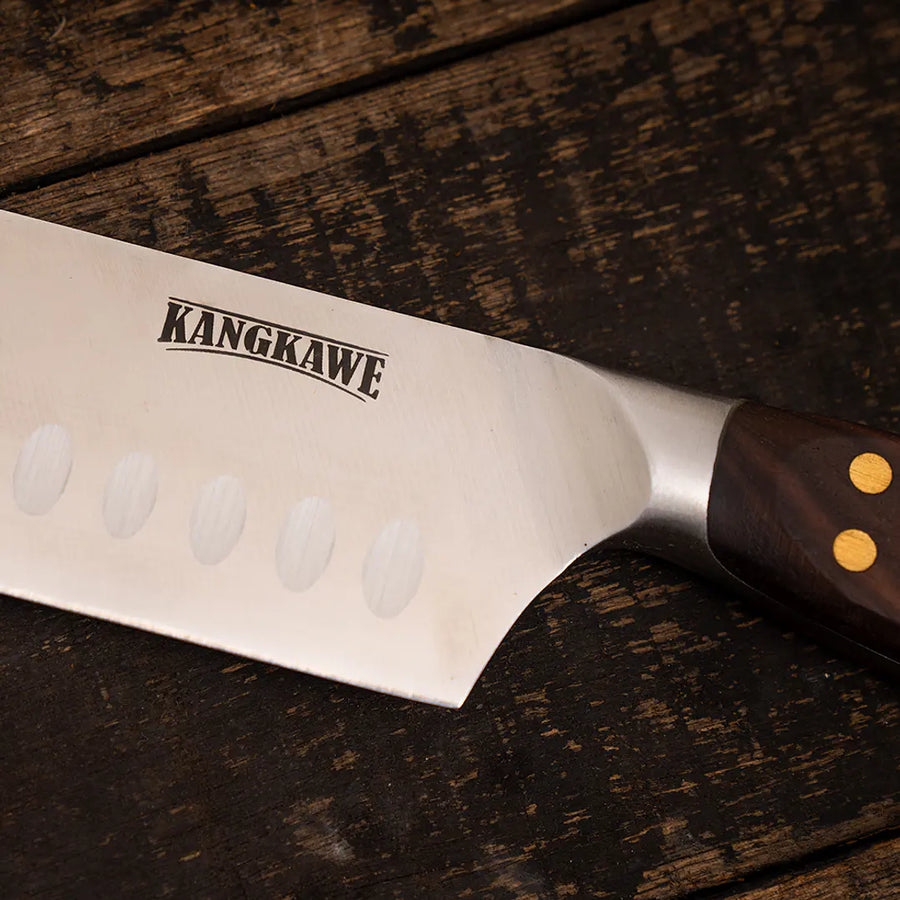 Cuchillo Santoku Pirihueico Kangkawe con Funda de Cuero + Grabado