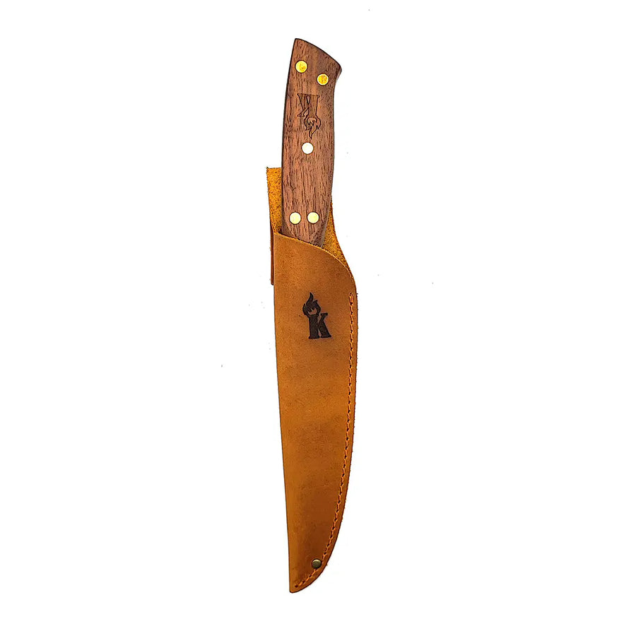 Cuchillo 5" Pellaifa Kangkawe con Funda de Cuero + Grabado Láser