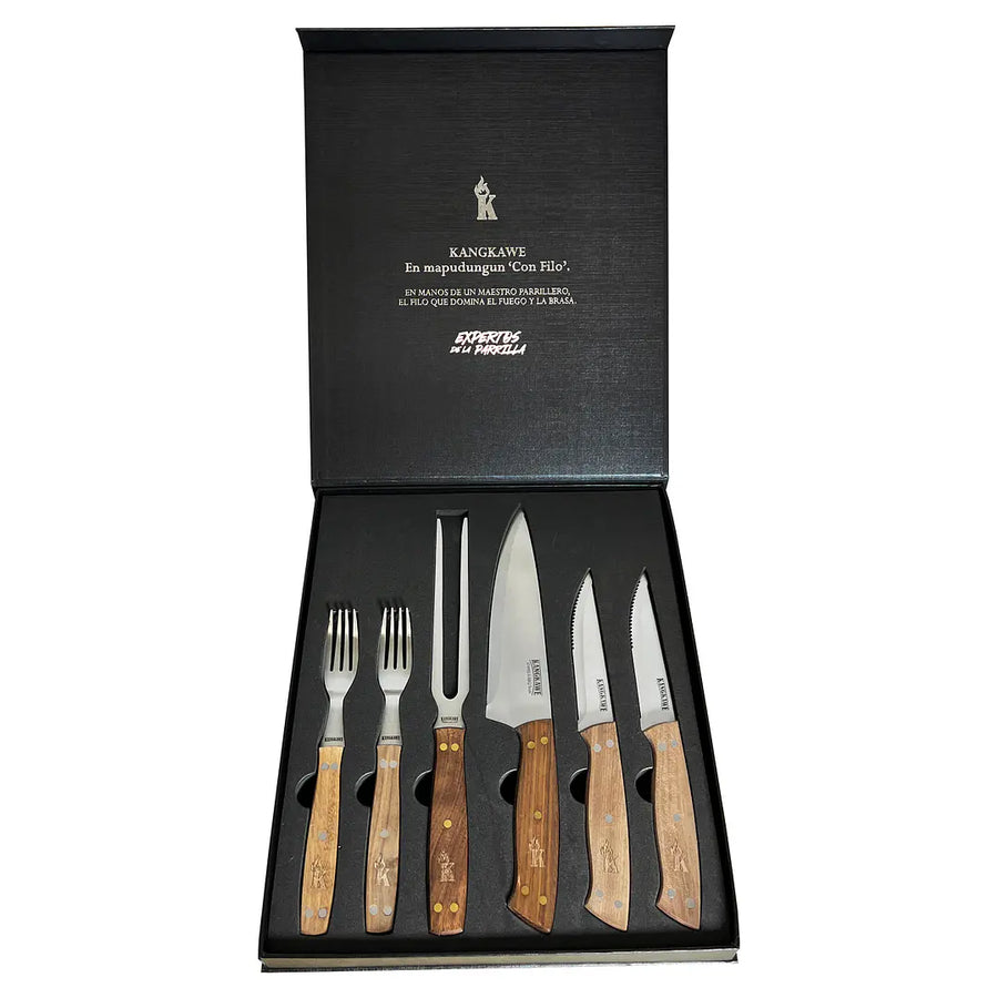 Set Parrillero Kangkawe 6 Piezas Edición Limitada Black + Grabado