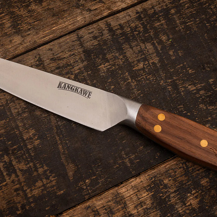 Cuchillo 5" Pellaifa Kangkawe con Funda de Cuero + Grabado Láser