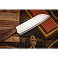 Cuchillo 7" Santoku Coñaripe Kangkawe con Funda de Cuero + Grabado