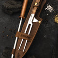 Trilogía en Cuero Kangkawe: Pincho Pro + Cuchillo Catemu + Astil + Grabado Láser