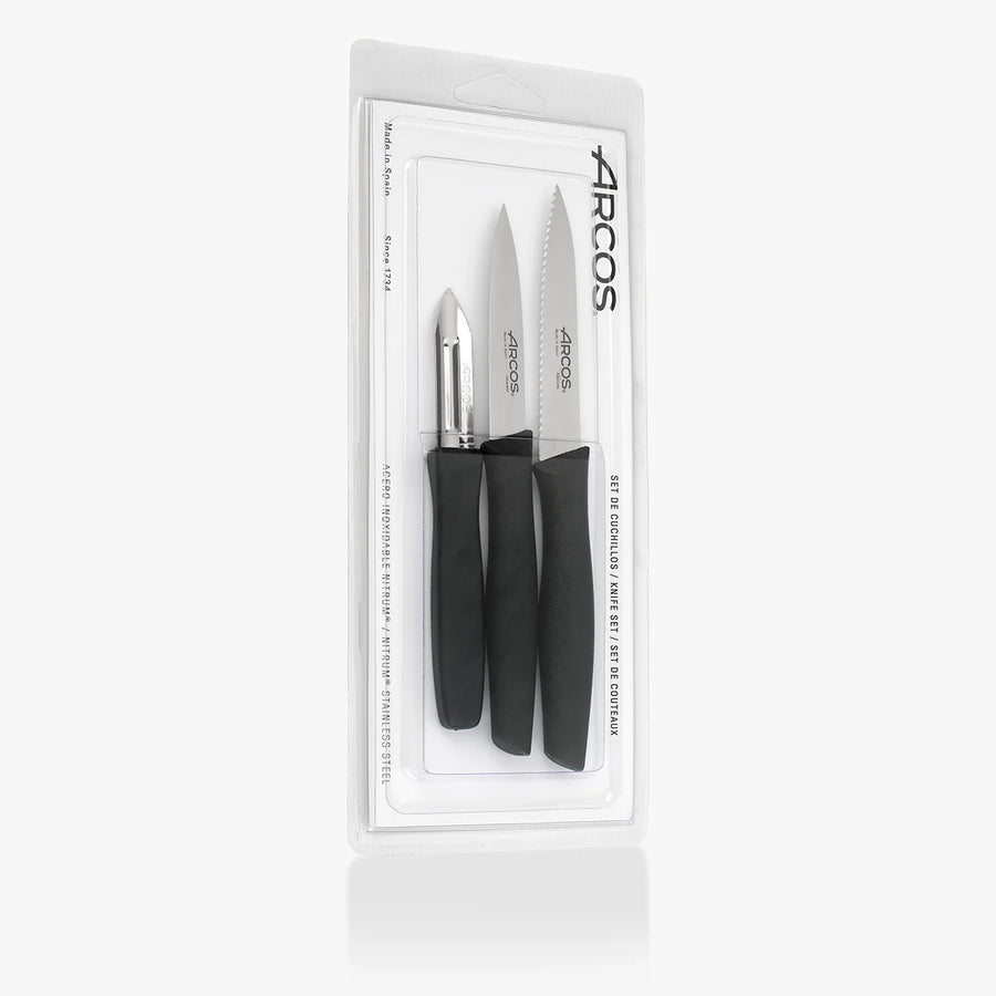 Set 3 Cuchillos Mondadores Pelador Arcos Nova