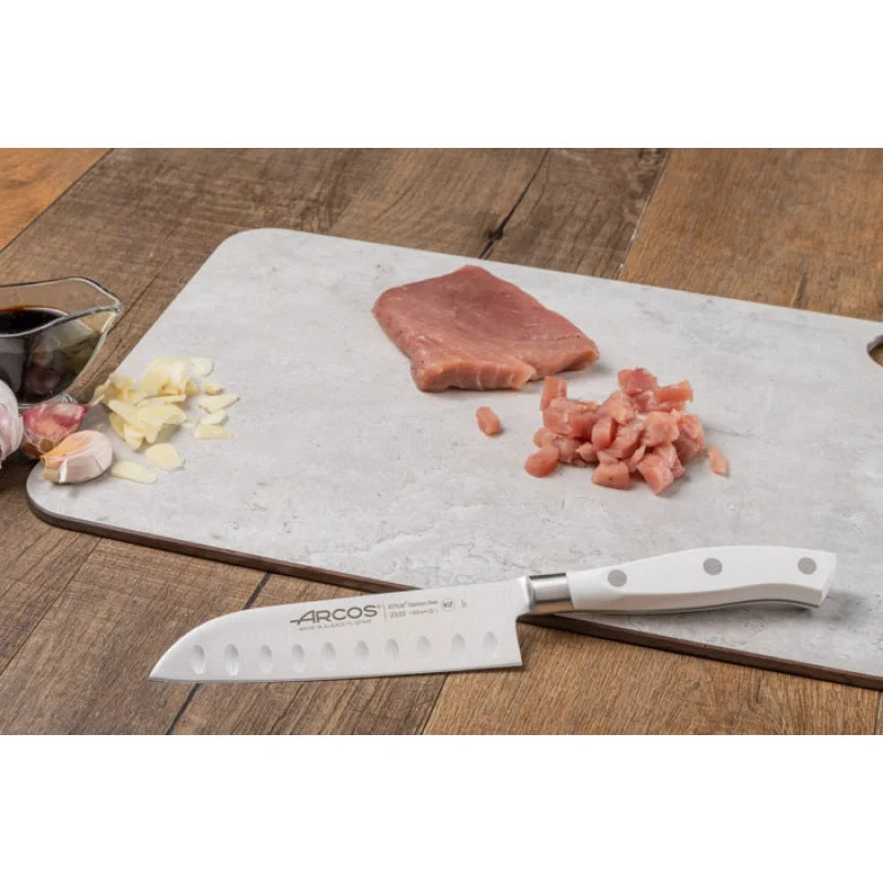 Cuchillo Santoku Arcos Riviera Blanc 14cm Premium + Grabado Personalizado