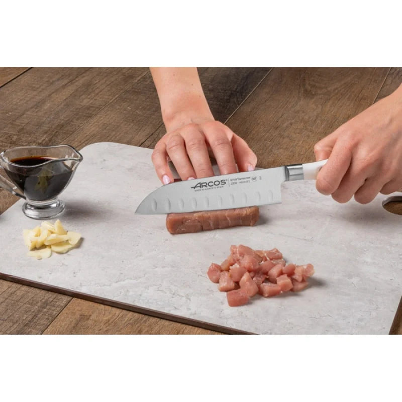 Cuchillo Santoku Arcos Riviera Blanc 14cm Premium + Grabado Personalizado