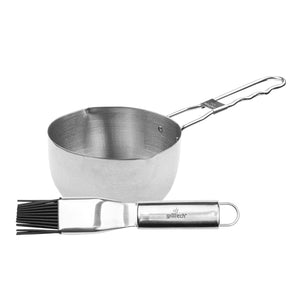 Salsero Acero Inoxidable Grilltech con Brocha de Silicona
