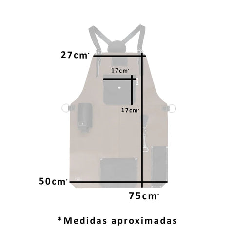 Delantal Pechera Parrillera Master Brown + Grabado Láser