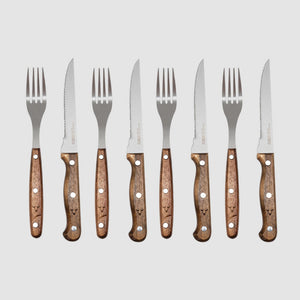 Set Cuchillos + Tenedores Para 8pcs Wayu Asados + Grabado Personalizado