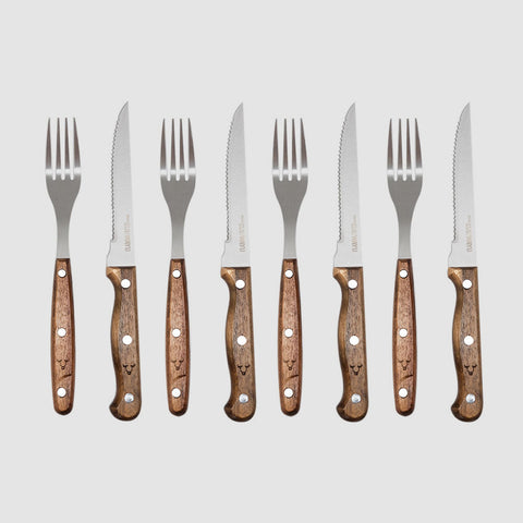 Set Cuchillos + Tenedores 8 pcs Wayu asado