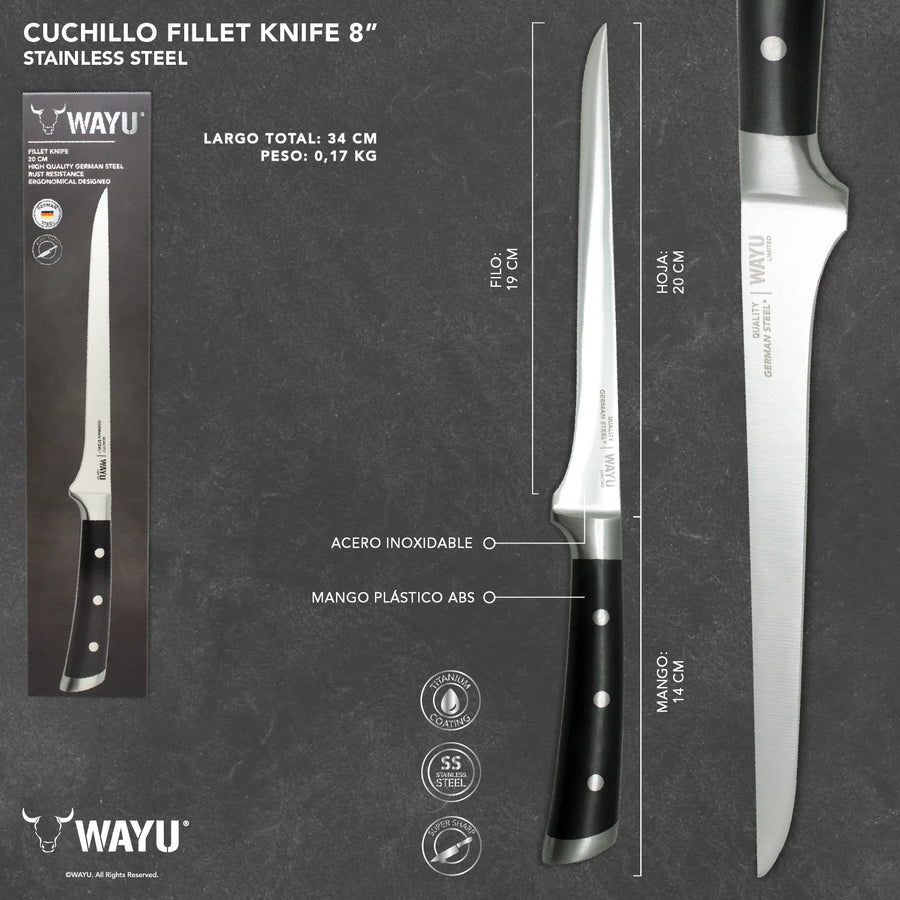Cuchillo Fileteador Wayu + Grabado Láser
