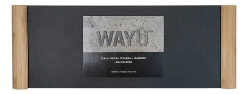 Tabla Piedra Pizarra Wayu 40cm Liso Negro
