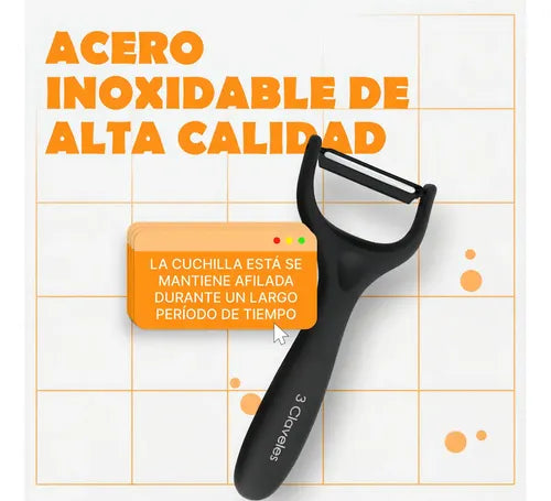 Pelador 15cm 3 Claveles Acero Inoxidable Cocina