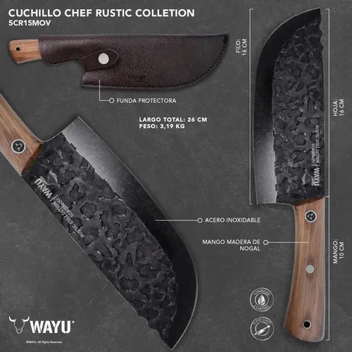 Cuchillo Chef Wayu con Funda Rustic Collection + Grabado