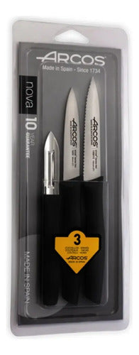 Set 3 Cuchillos Mondadores Pelador Arcos Nova