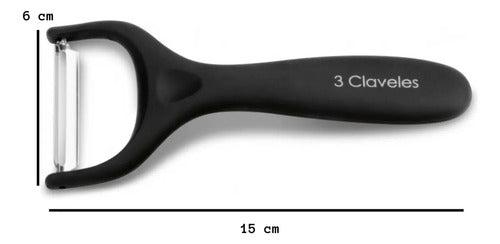 Pelador 15cm 3 Claveles Acero Inoxidable Cocina