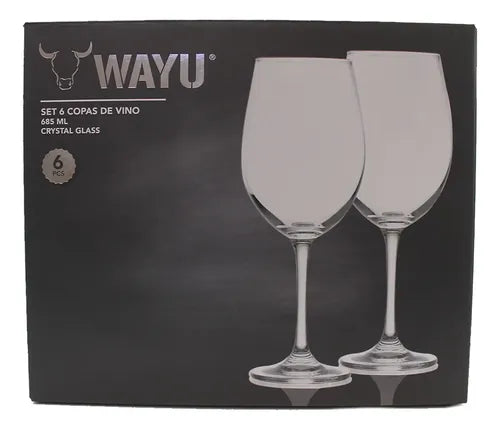 Set Copa de Vino Cristal Wayu Transparente