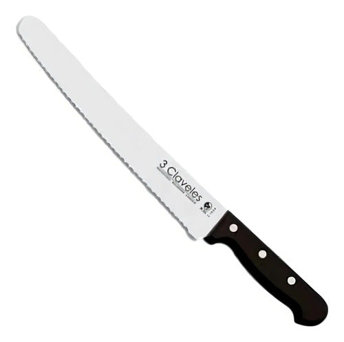 Cuchillo Panero 25cm 3 Claveles Acero Inoxidable + Grabado Personalizado