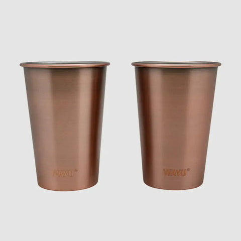 Set 2 Vasos 500ml Copper Line Wayu Cobre