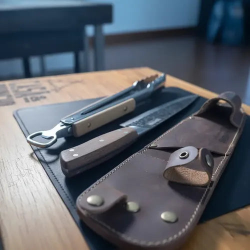 Set Cuchillo Curacaví + Tenaza Kangkawe con Funda de Cuero al Cinto + Grabado