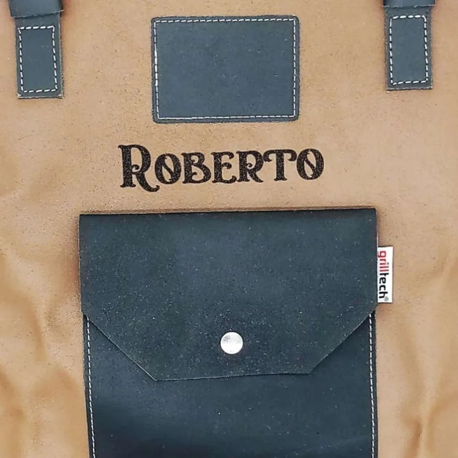 Delantal Pechera Parrillera Master Brown + Grabado Láser