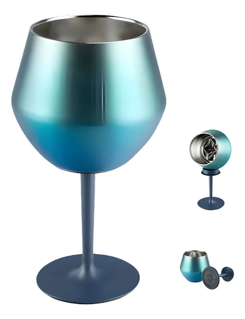 Copa Taca Brasil 400ml Celeste Doble Pared
