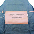 Delantal Pechera Parrillera Algodón Y Cuero + Grabado Gratis (foto 4)