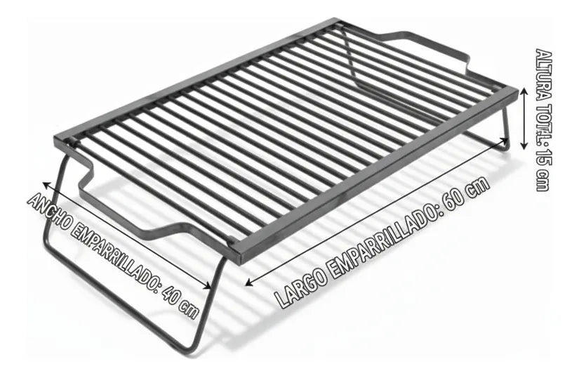 Parrilla A Carbón Leña Portátil Plegable 60x40 Camping Negro