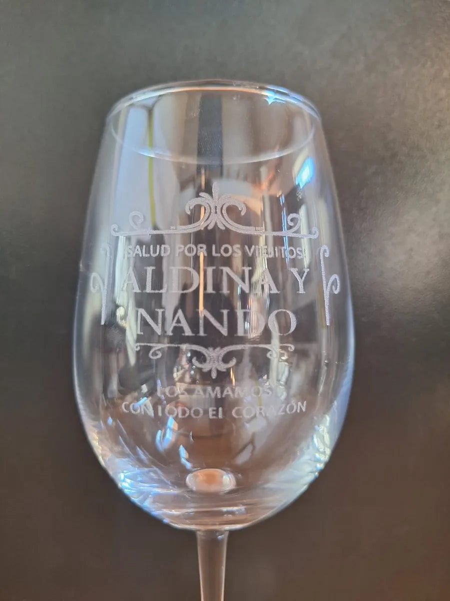 Set 6 Copas de Vino 360 Grabado Láser Personalizado
